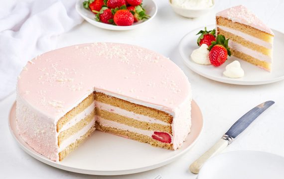 Strawberries-and-Cream-Layer-cake-Heavens Kitchen, Campbelltown, Sydney